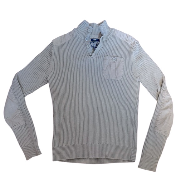 American Rag Men’s Ribbed Sweater in Gray One pocket Like New size Large - Picture 1 of 10